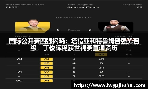 国际公开赛四强揭晓：塔猜亚和特鲁姆普强势晋级，丁俊晖稳获世锦赛直通资历